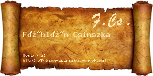Fábián Csinszka névjegykártya