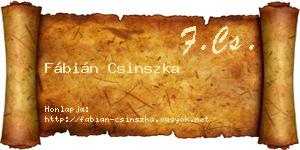 Fábián Csinszka névjegykártya